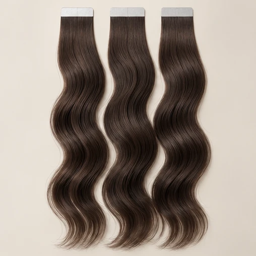 Illustrative image of Tape-In Human Hair Extensions